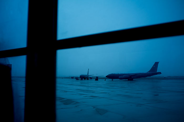 The Utah National Guard is flying business executives to Ford Hood, Texas, on a KC-135 Air-to-Air Refueling Tanker as part of a Bosslift. It's part of the ESGR (Employer Support of the Guard and Reserve), a national program to encourage companies to support National Guard & Reserve soldiers. Fort Hood is where the 1st Battalion 211th Aviation Utah National Guard is training for its upcoming deployment to Afghanistan. Photo by Trent Nelson/The Salt Lake Tribune